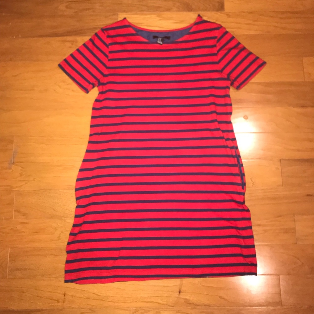Striped red and navy dress